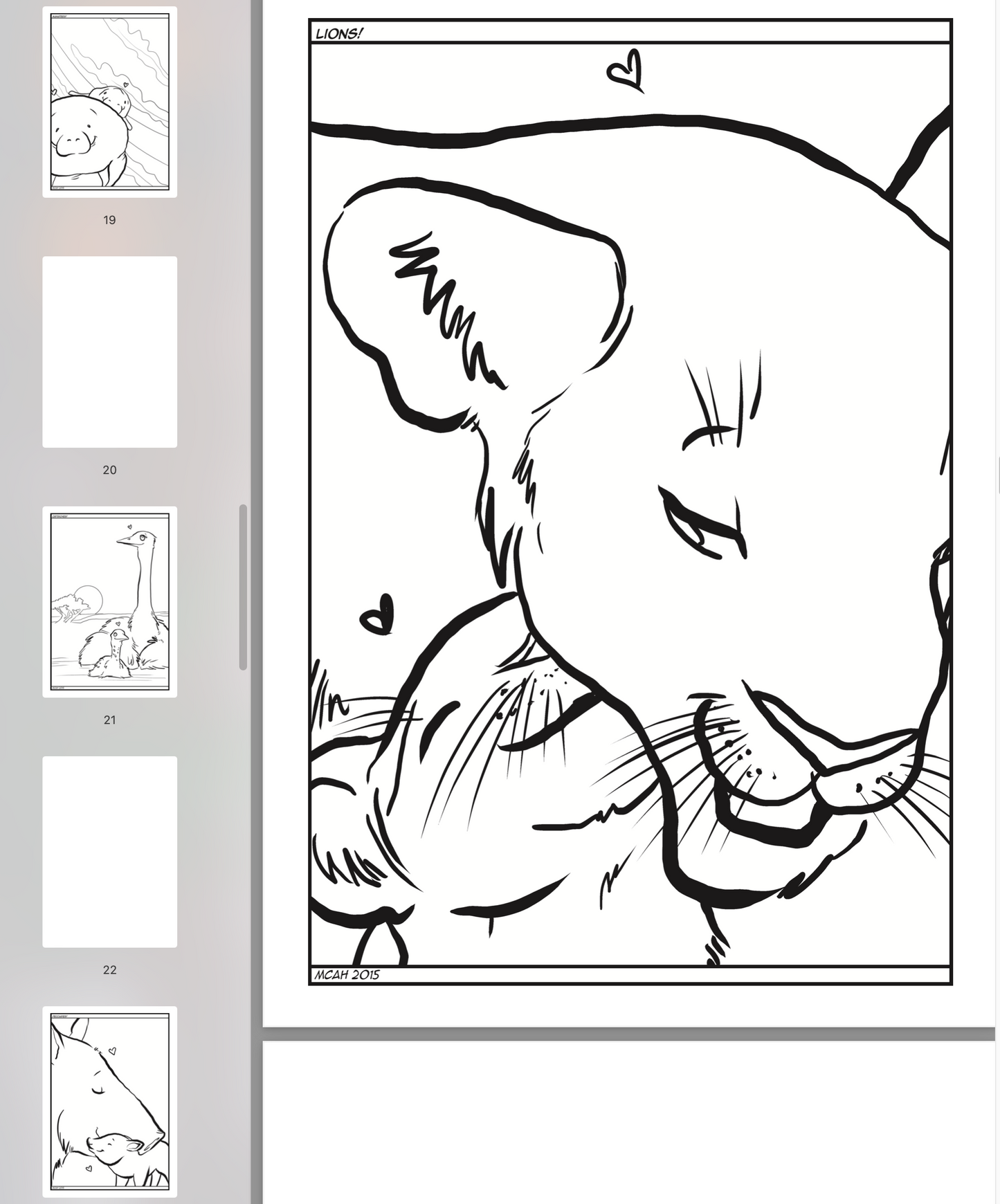 Lunch Bag Coloring Book: Family Animals